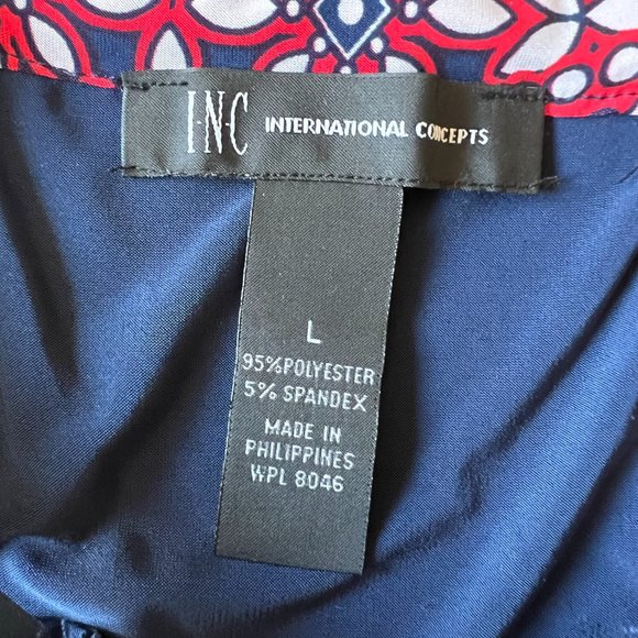 INC International Concepts Red White and Blue Halter Blouse - Picture 7 of 8